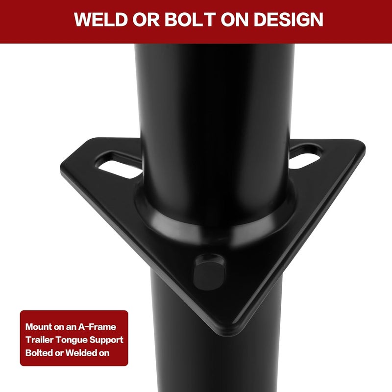 TYT Heavy Duty 5000lbs A-Frame Trailer Jack with 15" Top-Wind Vertical Travel, Black Sandblast Coating, and Foot Plate for RVs, Boat, Utility, and Camping Trailers - Image 4